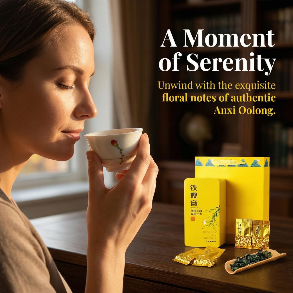 Tè Oolong Tieguanyin Premium in Foglie Sciolte | Tè Cinese d'Alta Montagna | Naturale Aroma di Orchidea | Cesto Regalo da 500g (250g X 2 Scatole)