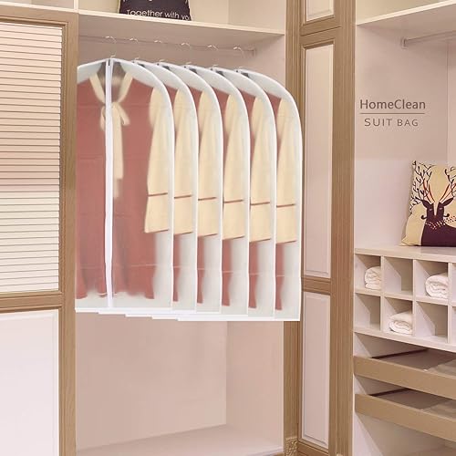Vista 121 de Bolsas de ropa para colgar ropa, bolsa de traje transpirable (juego de 12) fundas con cremallera, bolsas de ropa de PEVA, bolsas impermeables