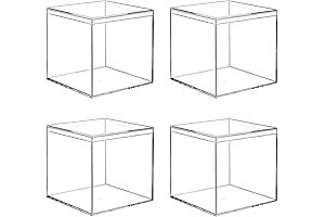 4-Pack Acrylic Boxes for Display, Small Clear Square Cube Storage Containers