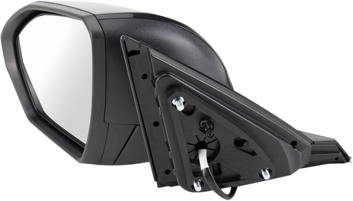 TRQ Driver Side Power Mirror Manual Fold Smooth Black Paint to Match Compatible with 2022 2023 Hyundai Santa Cruz Tucson HY1320291