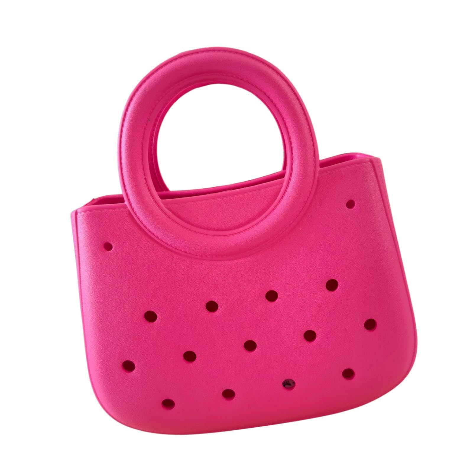 Sac de plage imperméable rose aux finitions soignées durables - 8