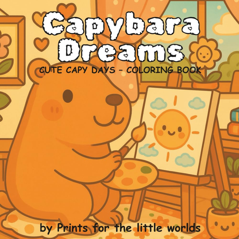 Capybara Dreams: Cute Capy Days – Coloring Book