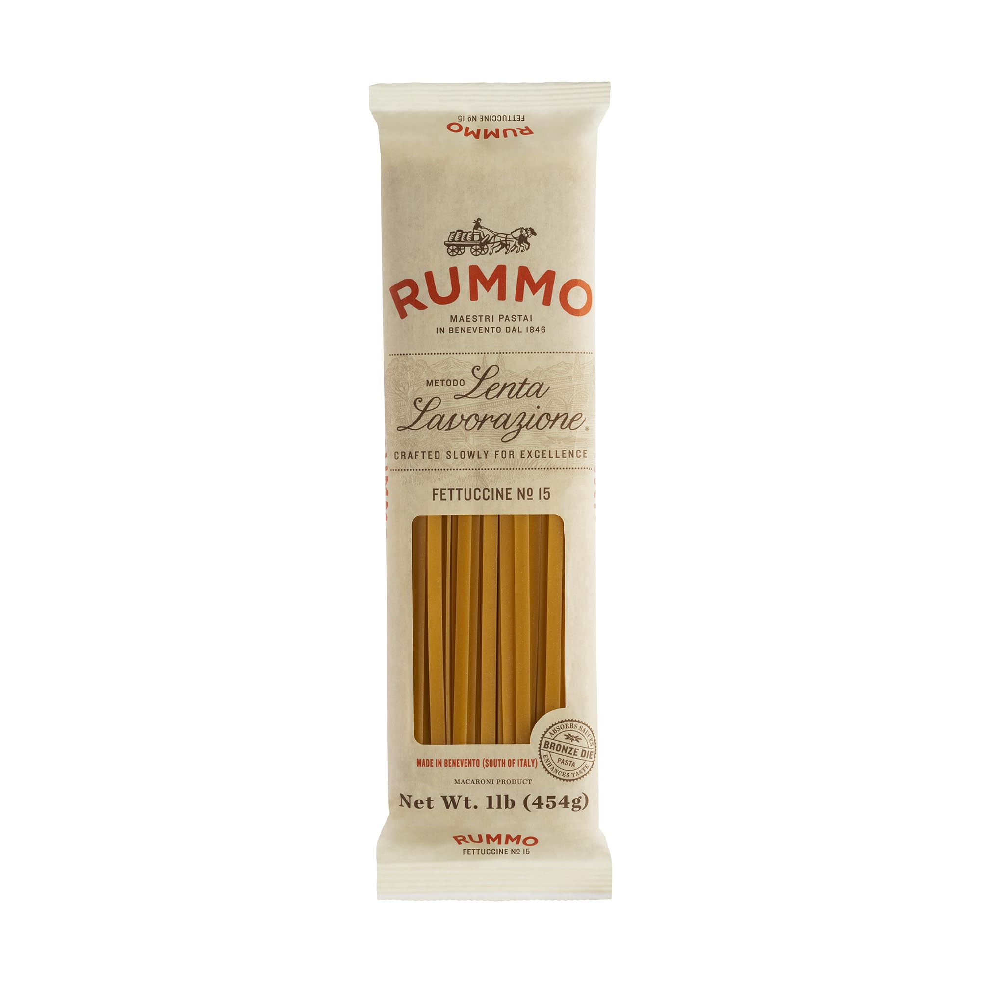 Rummo Fettuccine Pasta N.15 - Fettuccine Pasta Noodles, Dry Pasta, Durum Wheat Fettuccine, Imported from Italy - 16 Ounce (Pack of 5)