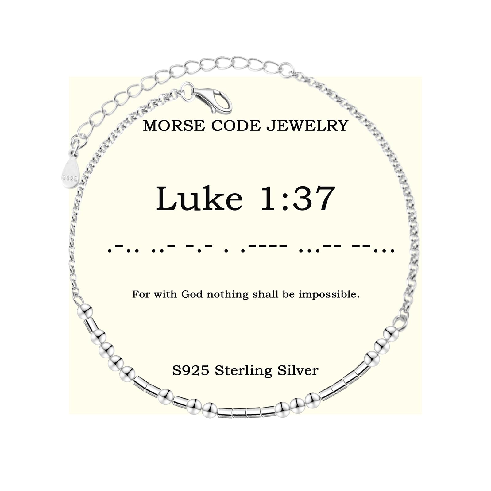 Bible Verse Morse Code Bracelet: S925 Sterling Sliver Scripture Bracelets