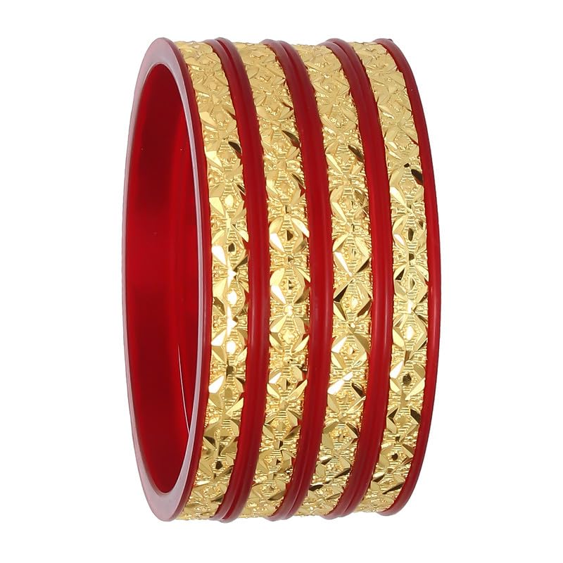 Barrfy Collections Micro Plating Plastic Gold-plated Bangle Set 2.8 (Pack of 4 Bangles) (B0CBQB6S8P) Amazon Price History, Amazon Price Tracker