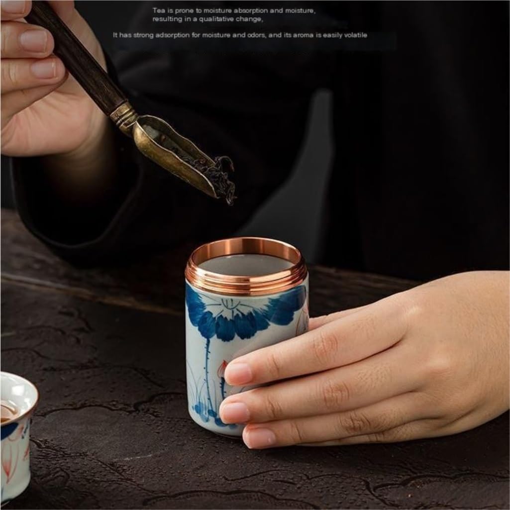 Pojemniki na herbatę luzem Ceramiczny luźny pojemnik do przechowywania herbaty Mały podróżny przenośny mały pojemnik na herbatę Pu'er zielona herbata czarna herbata uszczelniona puszka ceramiczna