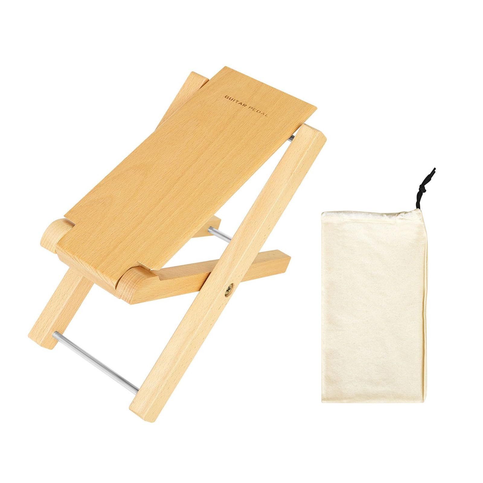 Ljmyy Guitar Footstool, Safe Wood Folding Guitar Footstool, Guitars Foot Pedal Footstool Foot Rest with 4 Adjustable Heights
