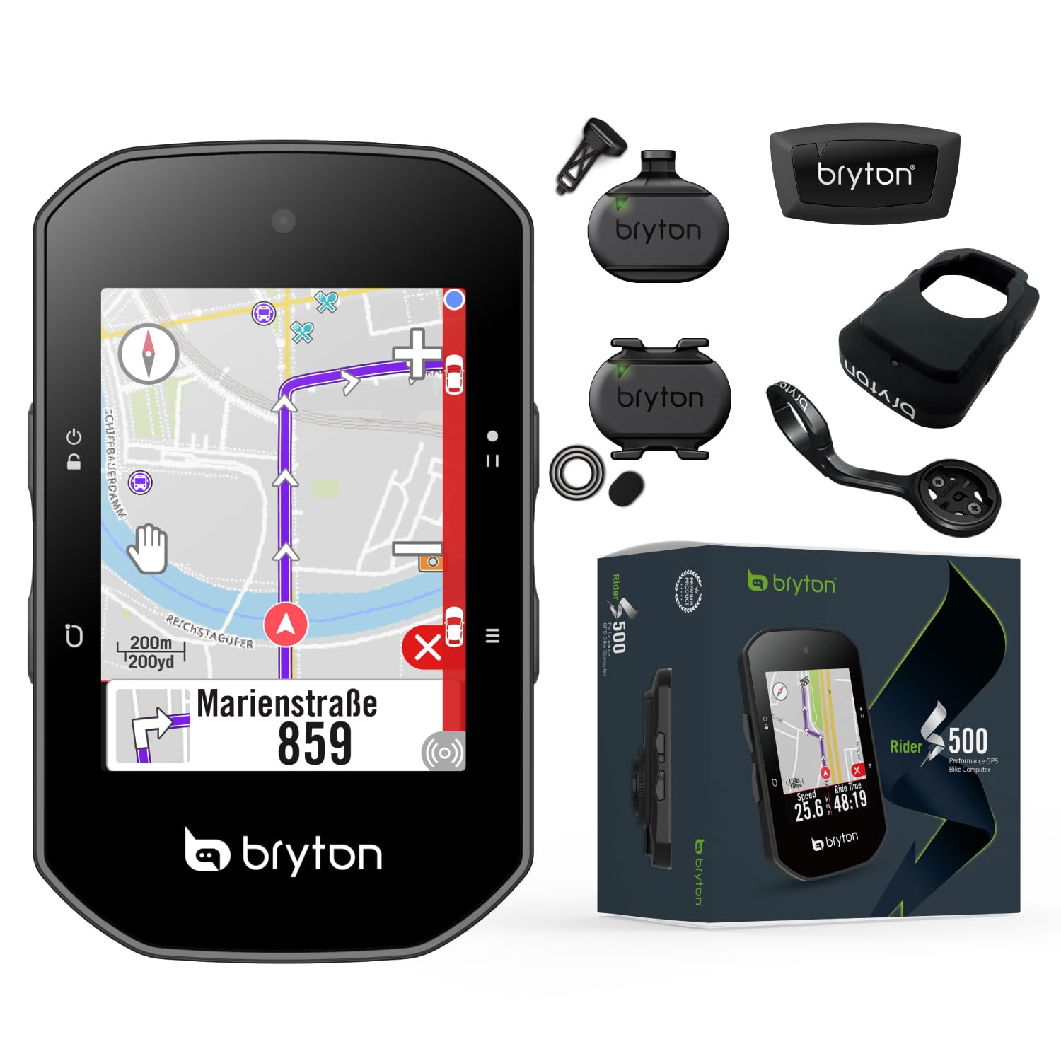 アクセサリー bryton rider S500 Bryton Rider S500T Bundle mit Geschwindigkeit/Trittfrequenz