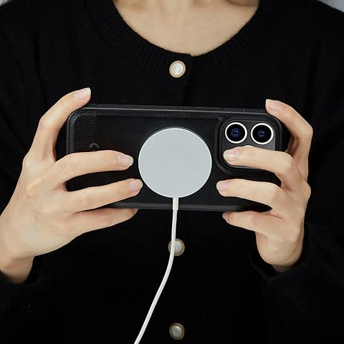 Miniatura 6 de Casus - Funda diseñada para iPhone 13 Pro Max, compatible con MagSafe Leather Slim Logo View Luxury Elegant Thin Pro Maxtective Cover (2021) de 6.7