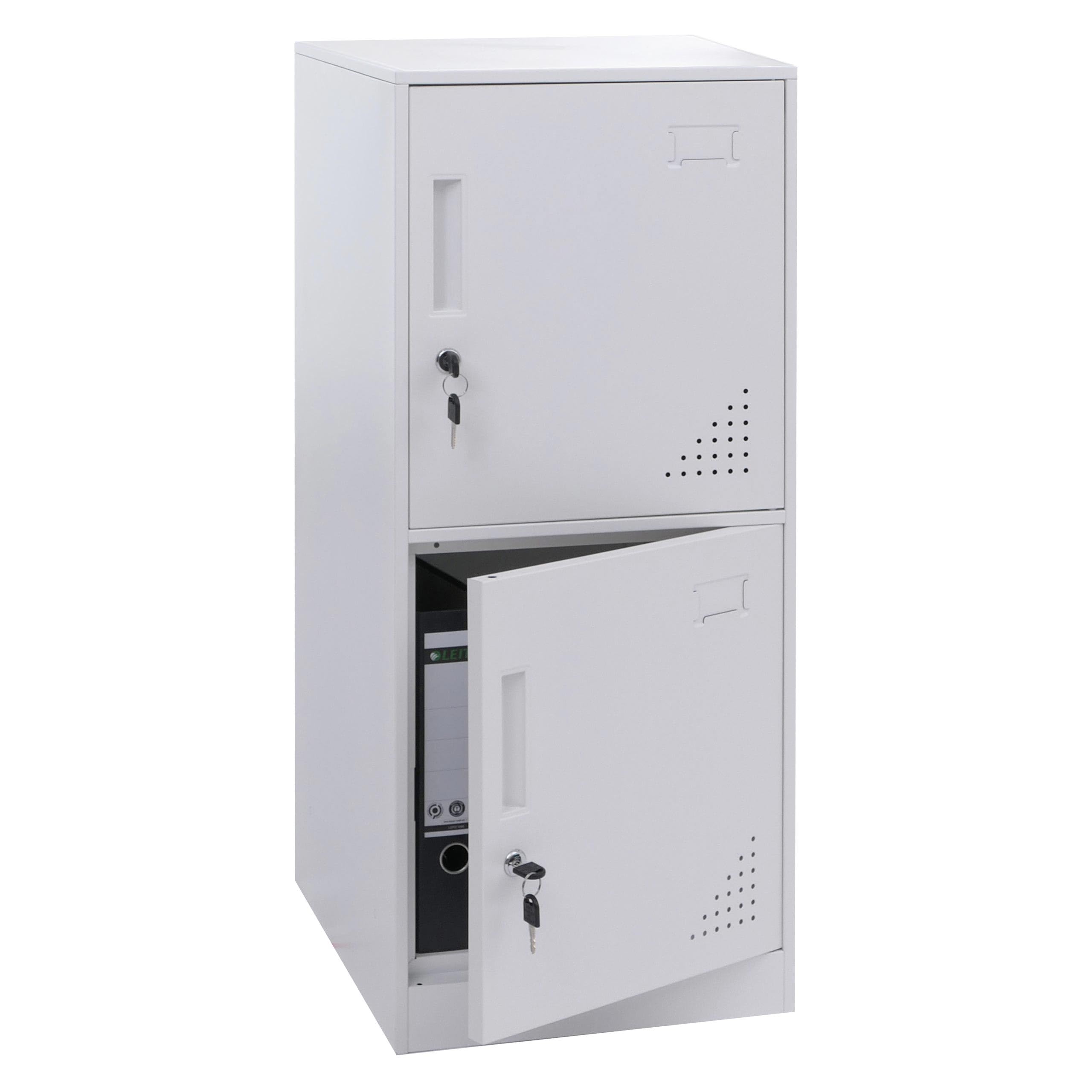Mendler Casier HWC-P63 90x38x45cm Acier Blanc