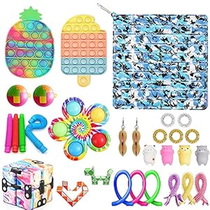 TNGXXWL 30 Stks Grote Zintuiglijke Fidget Speelgoed Set, Hand Speelgoed Grote Pop Koelkast Pack Jumbo Pop Borad Push…