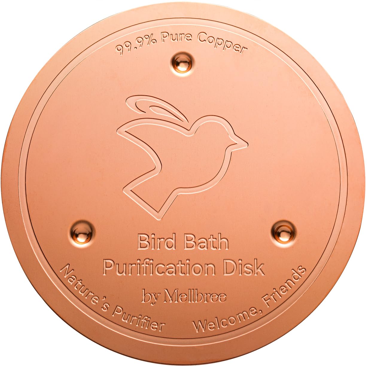 Mellbree Limpiador de baño para pájaros, placa de cobre, 14 días de agua clara, 99,99% cobre puro, purificación de agua segura, para baño de pájaros y fuentes (2 unidades)