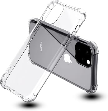 For iPhone 11 Case, Shockproof, JACRON Transparent Soft TPU Flirty Cover, iPhone 11, Transparent Soft TPU Flirty Cover, 4 Corner Protection Silicone, Soft, Full Transparent, Full Protection, Shock