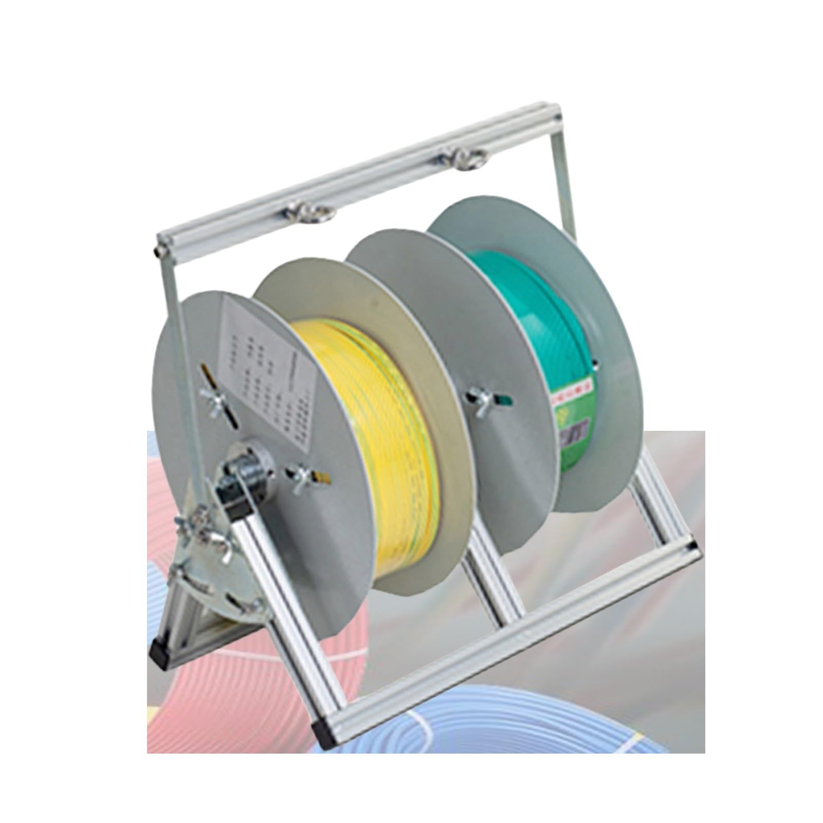 WDSOPK Wire Spool Rack,Bulk Cable Holder,Multiple Axle Caddy with Wheels,Portable Dispenser,for Electrical Industrial (2 Rods Wire)