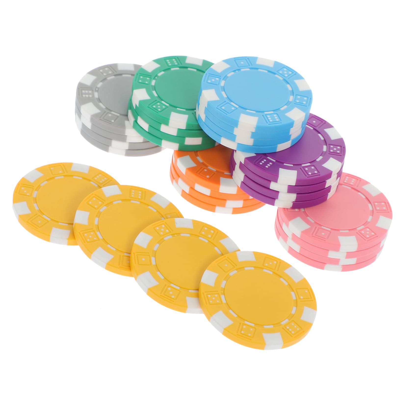 28Pcs round PP Poker Chips for Table Games, Counting Discs