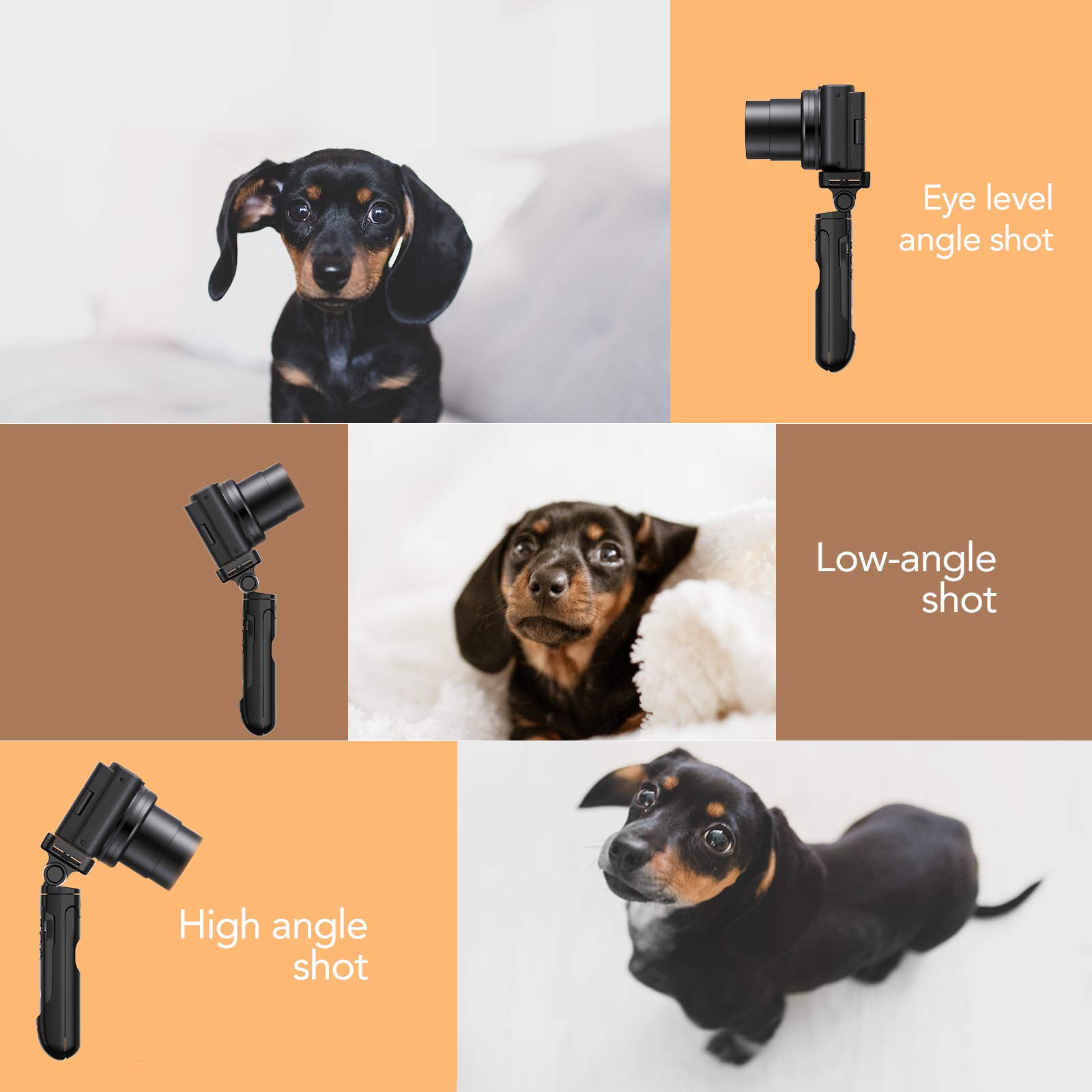 AODELAN Shooting Grip con Funzione Telecomando Wireless e Treppiedi per Fotocamere Digitali Sony ZV-1 A7SM3 A7C A7RIV Alpha 9 7RIV 7RIII 7III RX0II RX100M7 Sostituisce Sony GP-VPT2BT