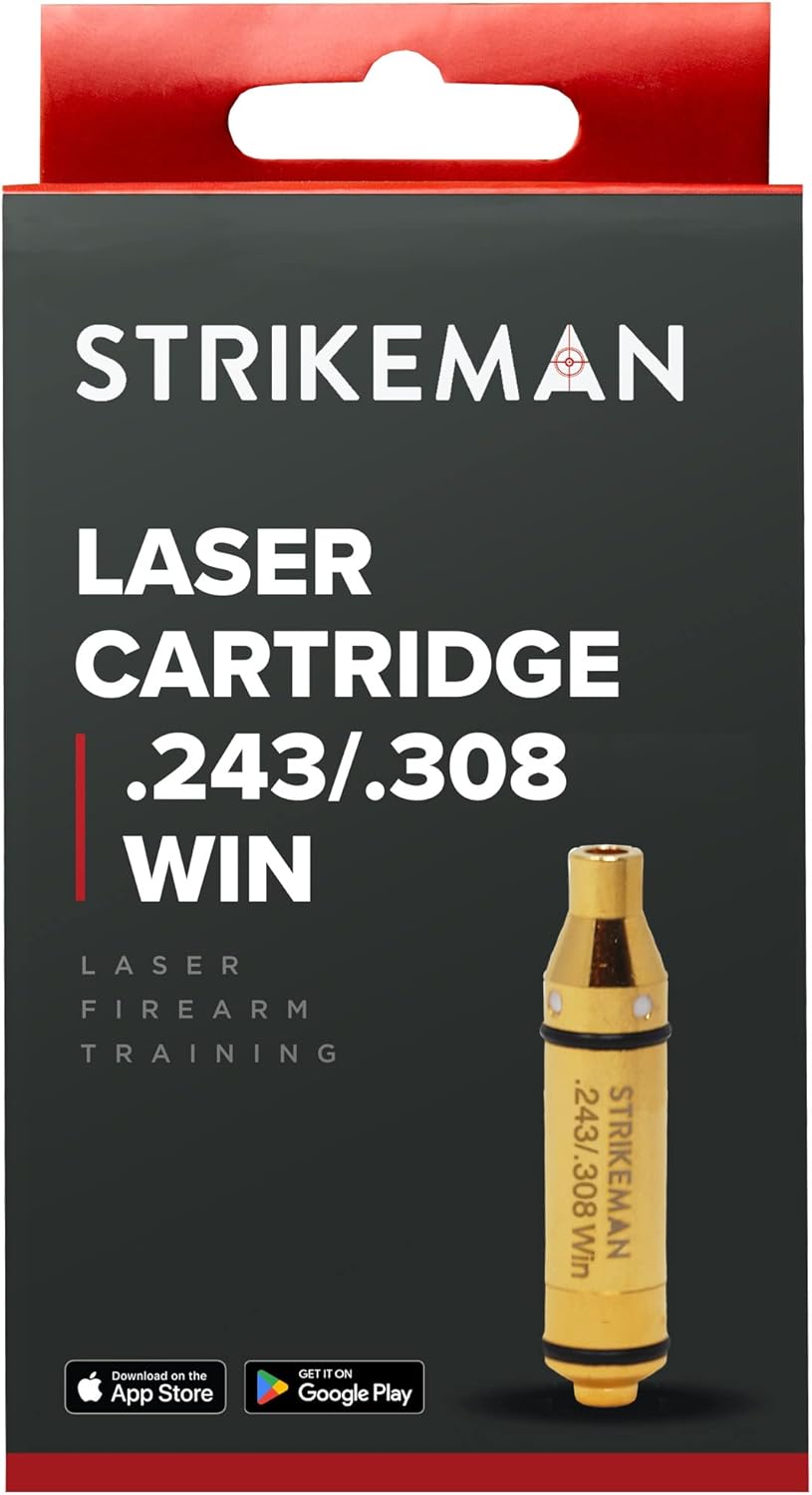 Strikeman Dry Fire Laser Training Cartridge - Great for Target Shooting Practice with Shotguns & Rifles, Made for Our Firearm Training System - Red Laser Cartridge Only, Multiple Calibers
