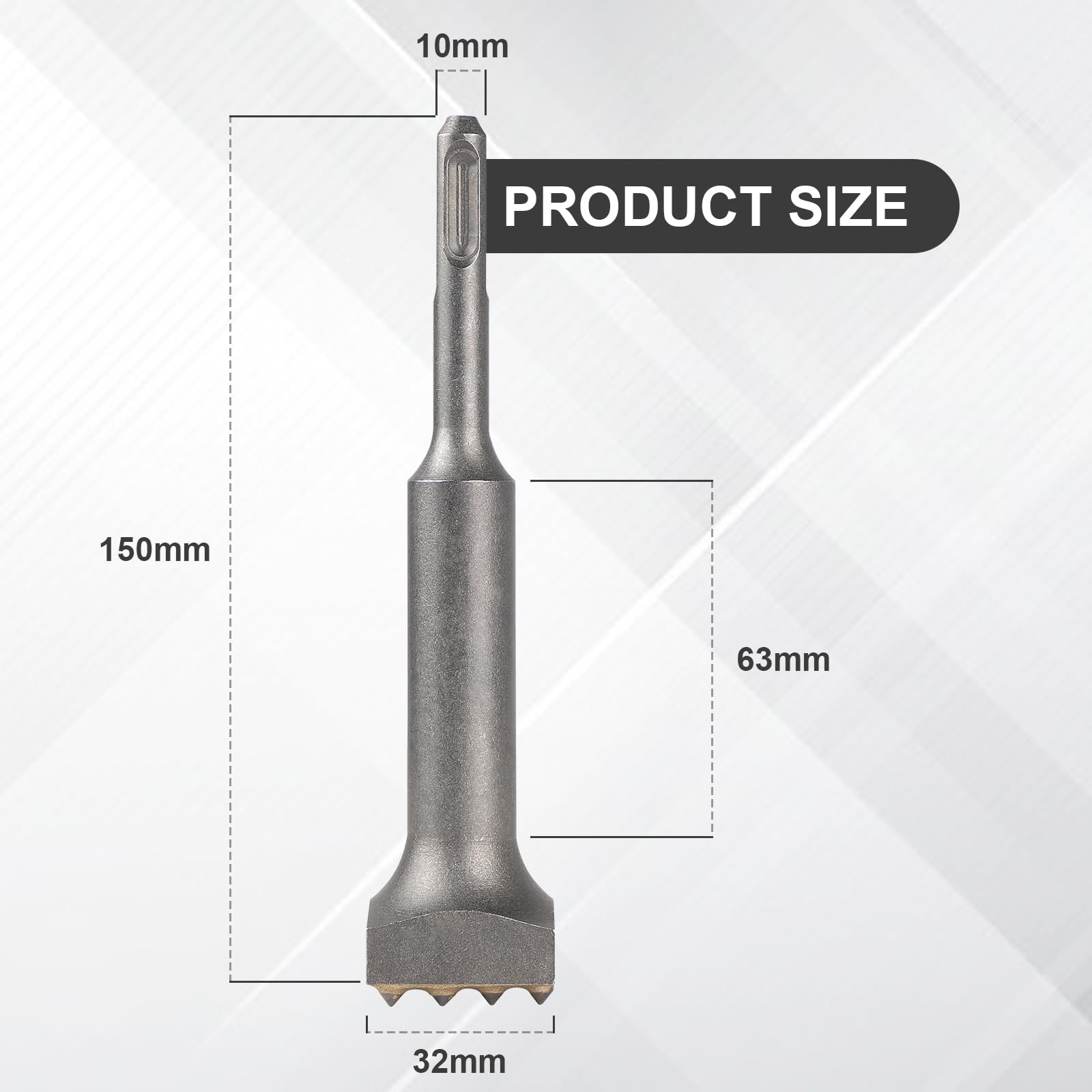 CPROSP 2Pcs Boucharde SDS Plus 16 Dents 150x32mm Burin SDS Plus Stockhammer pour carrelage béton brique maçonnerie