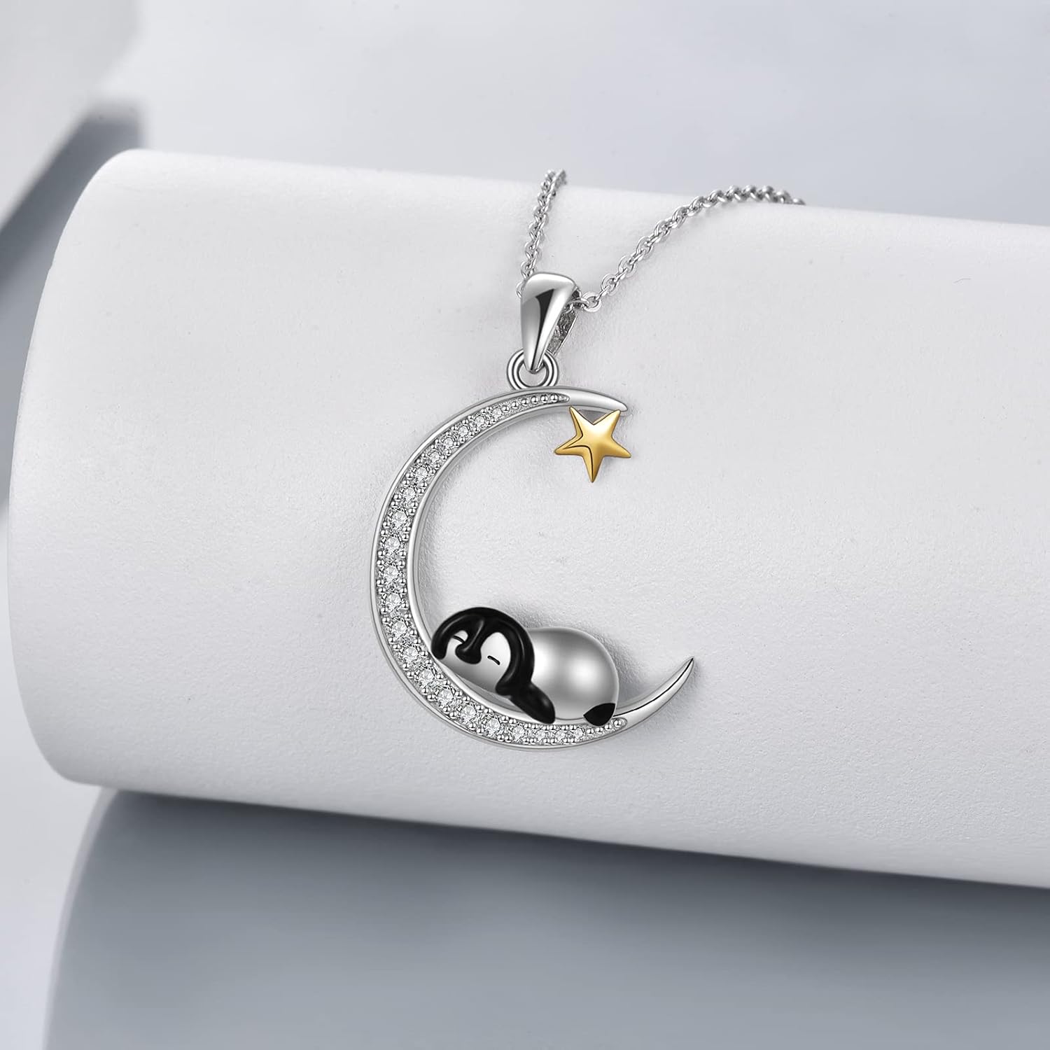MONGAS Penguin Necklace Sterling Silver Hugging Penguins Necklace Penguin Jewelry Penguins Gifts for Women - Image 4