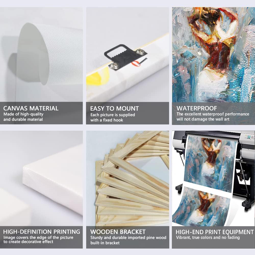 MAMAGO Modern Wall Decor Sexy Woman Body Canvas Prints Poster Abstract Ballet Woman Artwork for Living Room Bedroom Bathroom Hotel Wall Decor Framed Ready to Hang - 18 x 24 inch