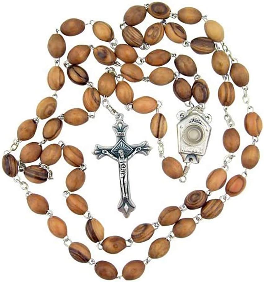 St Jude Rosary Bracelet Genuine Olive Wood Car Rosary – 6mm Beads, St Christopher Medal, Handmade In Italy Italian Handmade Rosary - Foto 12