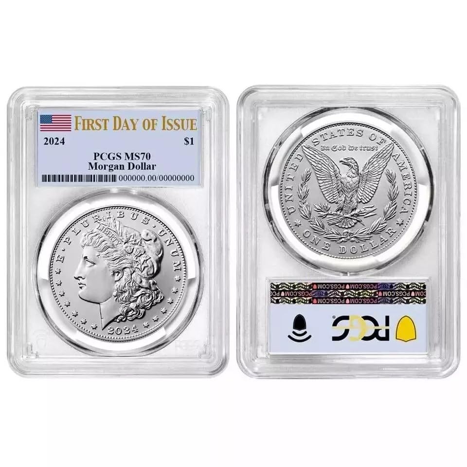 2024 No 2024 $1 Morgan and Peace Silver Dollar 2pc Set PCGS MS70