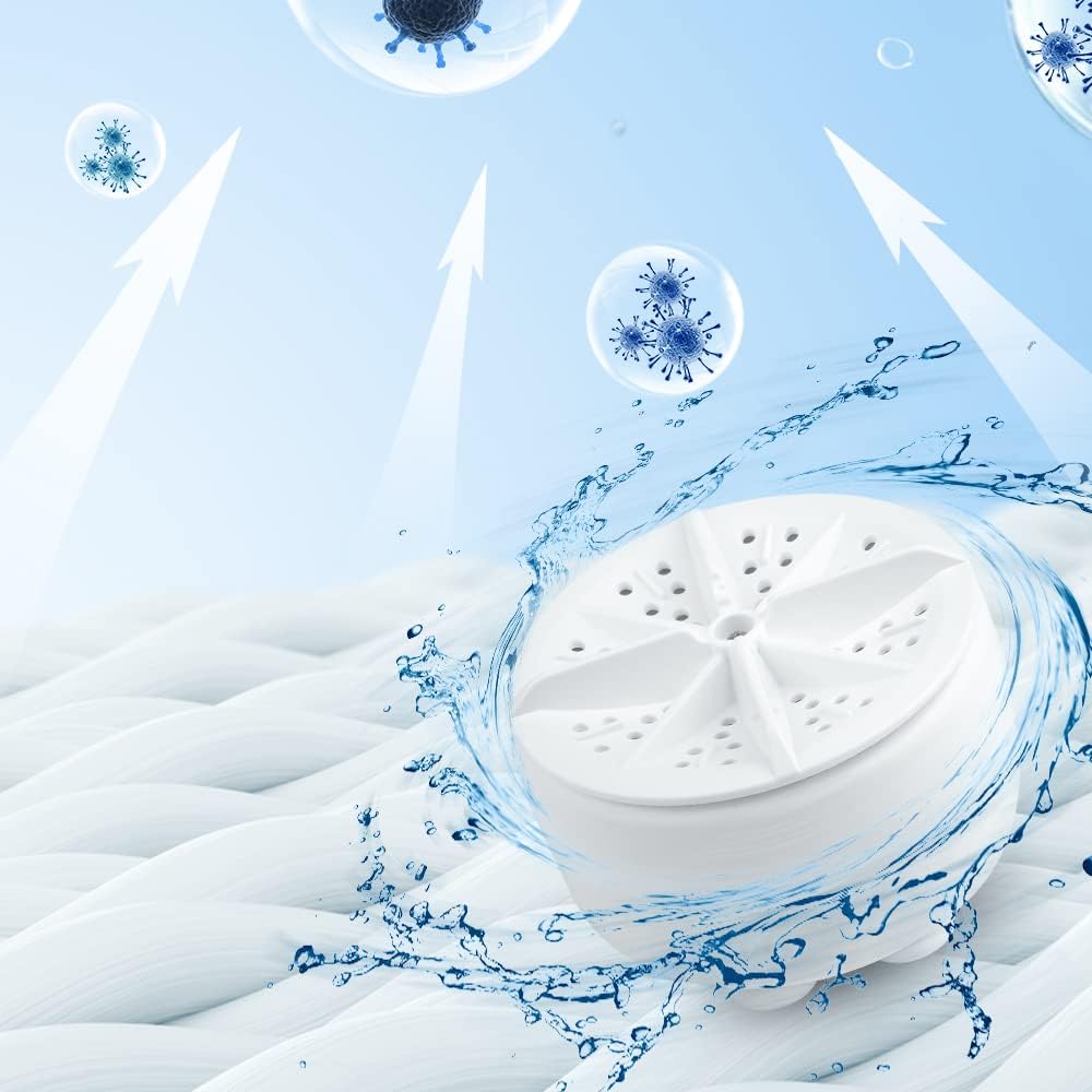 GOTSEVEN Mini Portable Washing Machine with Suction Cups,USB Powered Turbo Washing Machine & Dishwasher,Suitable for College Rooms,Travel,Home and Apartment Dirt