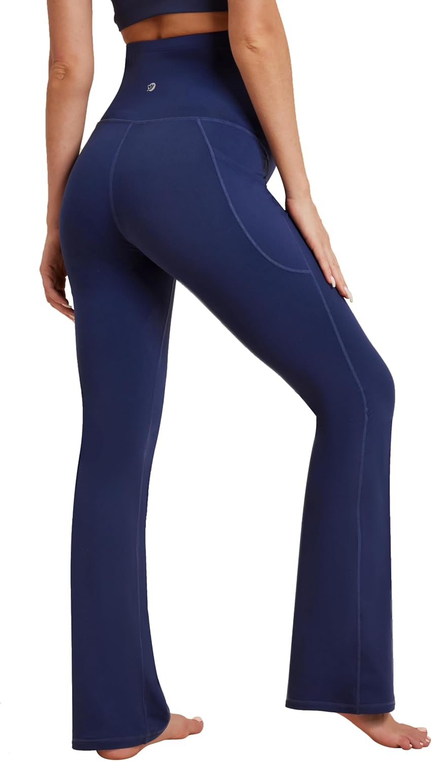 IUGA Fleece Lined Maternity Pants for Work Maternity Sweatpants Flare Leggings Pregnancy Yoga Pants Maternity Clothes - Image 2