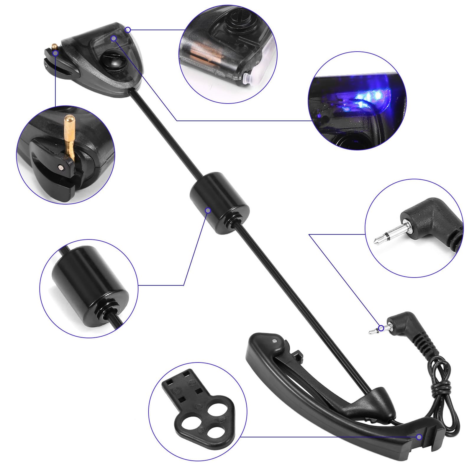 Juego de luces LED para pesca de carpa, herramienta iluminada LED, alarma para alarmas, indicador de picadura, indicador de mordida con luz LED