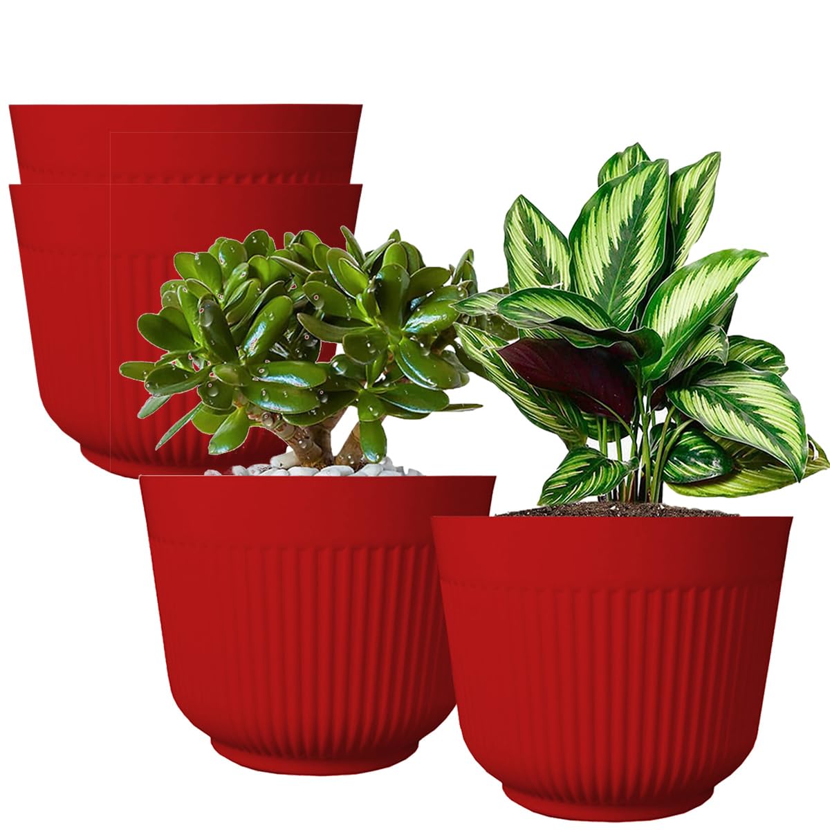 DEVICE OF URBAN INFOTECH 12 Inch Flower Pots Big Size Planters Indoor & Outdoor Home Gardening Pots Plastic Gamla for Flowers, Herbs, Cactus, Succulents Plant Pots (Pack of 4) (B0CM6CJ8ZK) Amazon Price History, Amazon Price Tracker