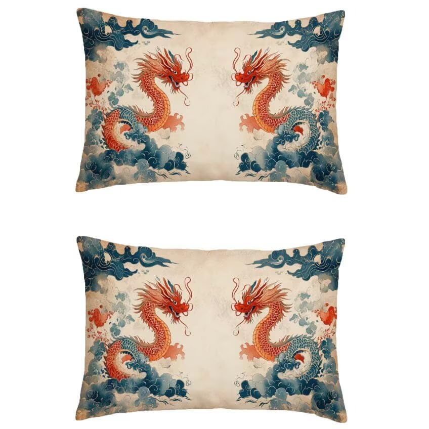 Housse de coussin 70x90cm en lin lourd imperméable finitions haut de gamme