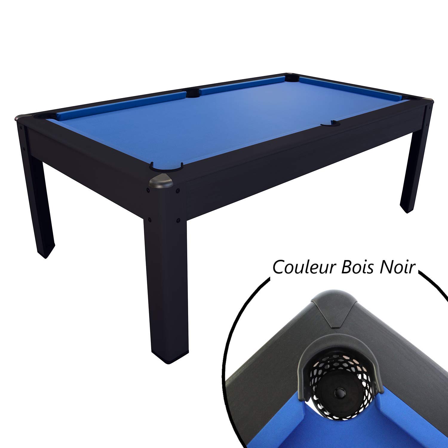 Billard Américain Harmony 6Ft - 206,5 x 116,5 x 80 cm avec Accessoires - Couleur Ebène (Noir)