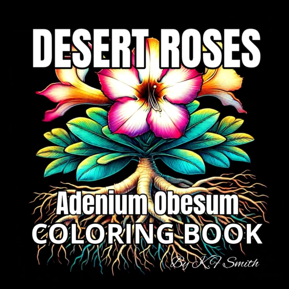 Desert Roses Adenium Plant Coloring Book