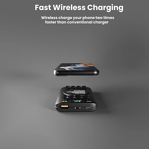 Miniatura 3 de Techsmarter Cargador portátil inalámbrico USB-C PD Qi de 12000 mAh 18 W con potentes ventosas Compatible con iPhone 12 11 SE 2020 X XR XS 8 Samsung