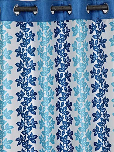 Image of Cortina Polyester Fabric Eyelet Door Curtain (Blue)