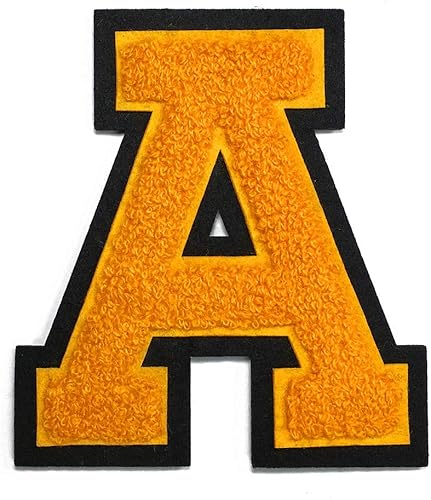 Miniatura 2 de Letra C - Parche universitario del alfabeto termoadhesivo con puntada de chenilla, 4-12 pulgadas, TR-11648 (negroblanco)