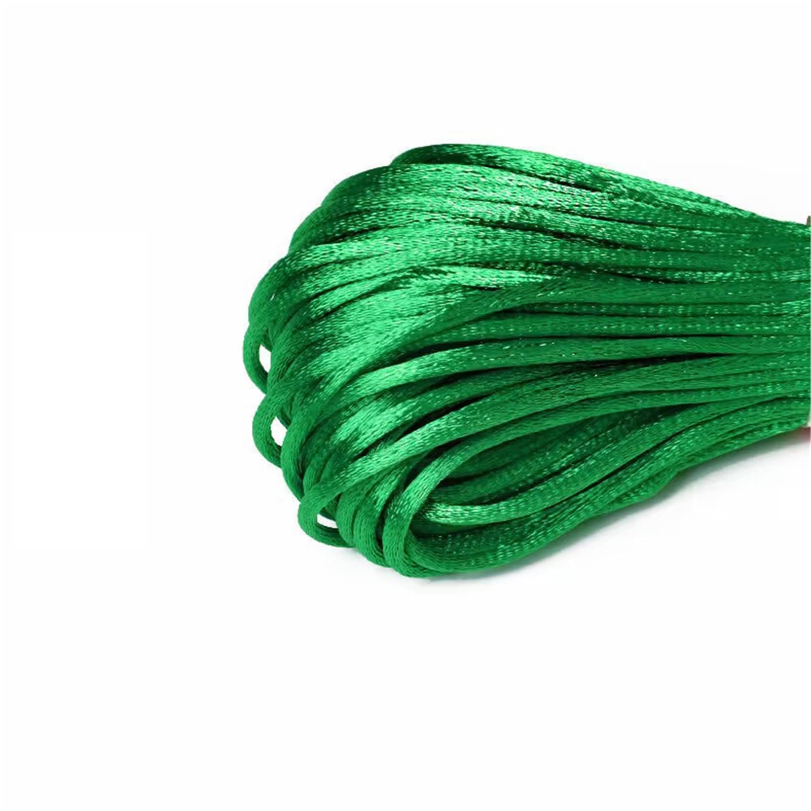 Nylon Cord Thread 10pcs 20M/Roll 1.5-2.5mm Chinese Knotted Thread Rope Nylon Cord For Jewelry Bracelet for Making Bracelet, Necklace, Chinese Knot(Grass Green,1.5mm About 20M)