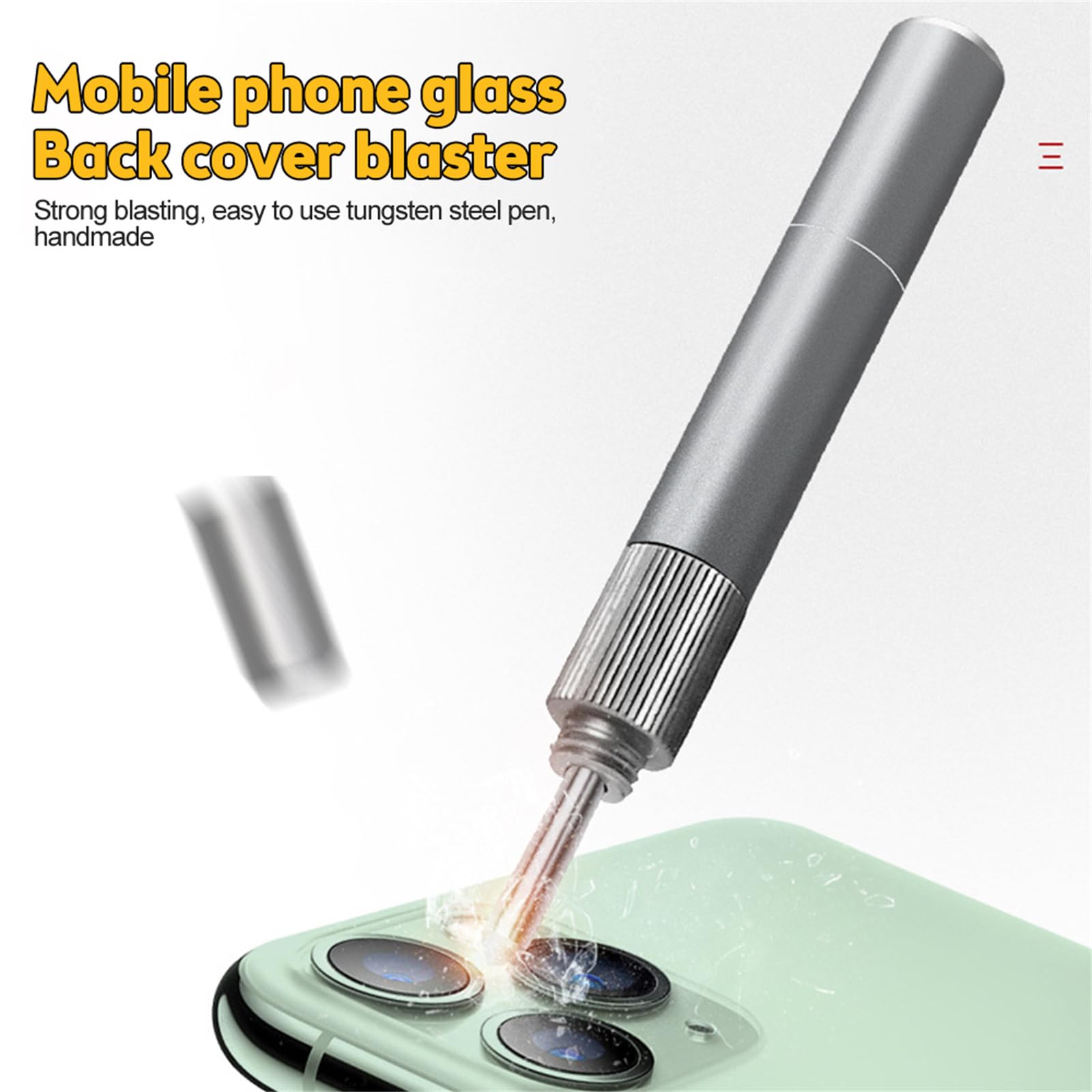 NATEFEMIN Alloy Breaking Blasting Pen Hand Tool for Phone Repairing, Phone Back Glass Breaker Backglass Tool Repairing