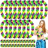 Large Quantity: our carnival accessories package includes large quantity to cater to sizable events or parties; Each package contains 24 Hawaiian flower necklaces and 48 bracelets; This large quantity is ideal for outfitting large groups, ensuring ma...