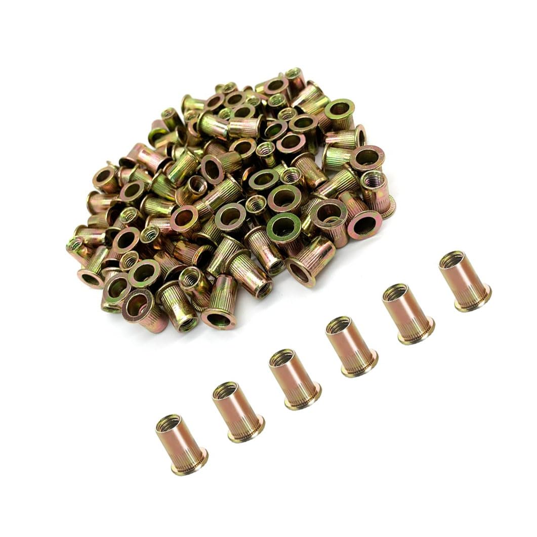 Tuercas Remachables M8 HANGLIFE - 50 Piezas, Acero Galvanizado, Cabeza Plana, Para Metal, Plástico, Bricolaje