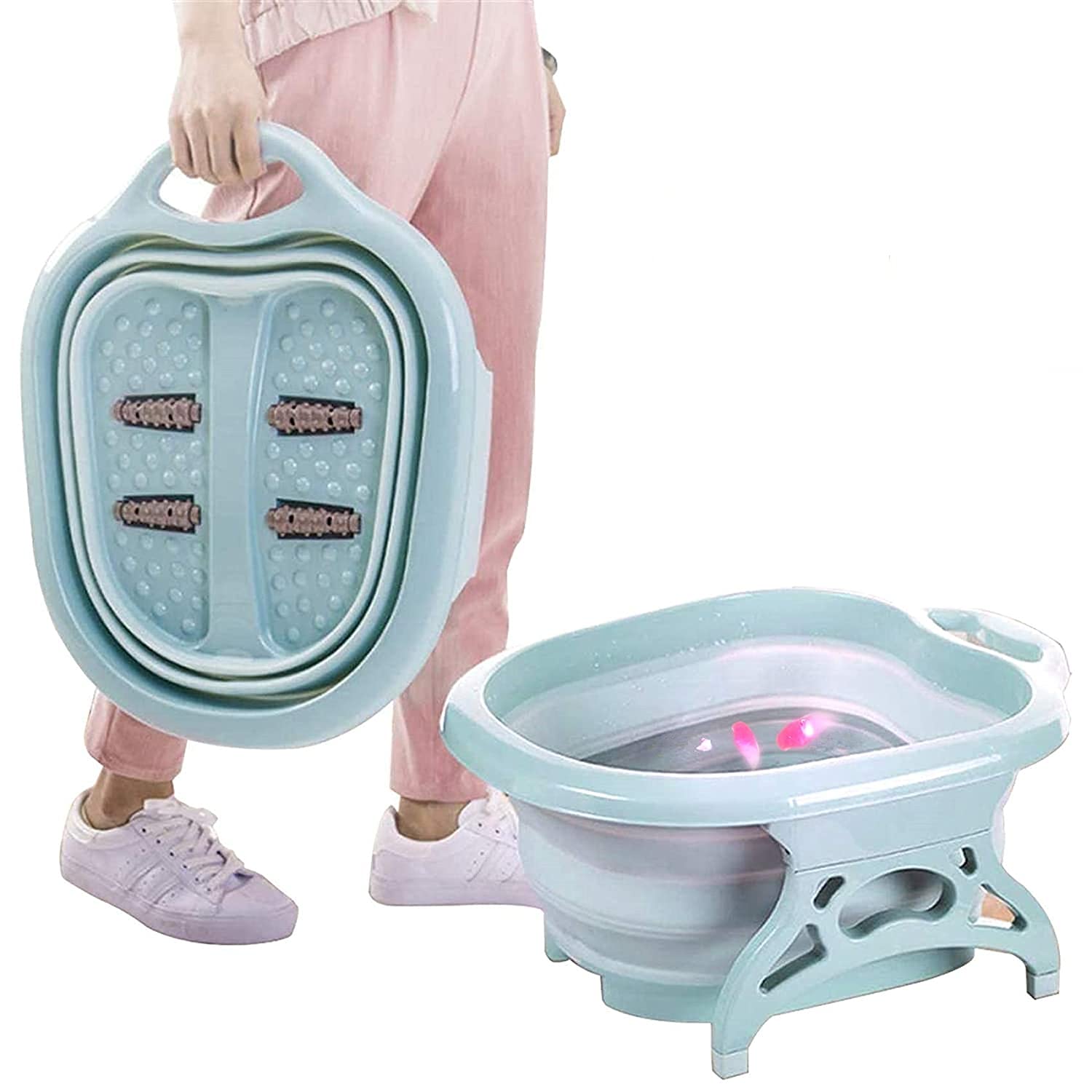 Lucario Foot Spa Bucket, Foldable SpaceSaving Foot Bucket Portable Lightweight SpaceSaving Foot Bath Tool for Bathroom Camping Travel (B09HMM73P9) Amazon Price History, Amazon Price Tracker