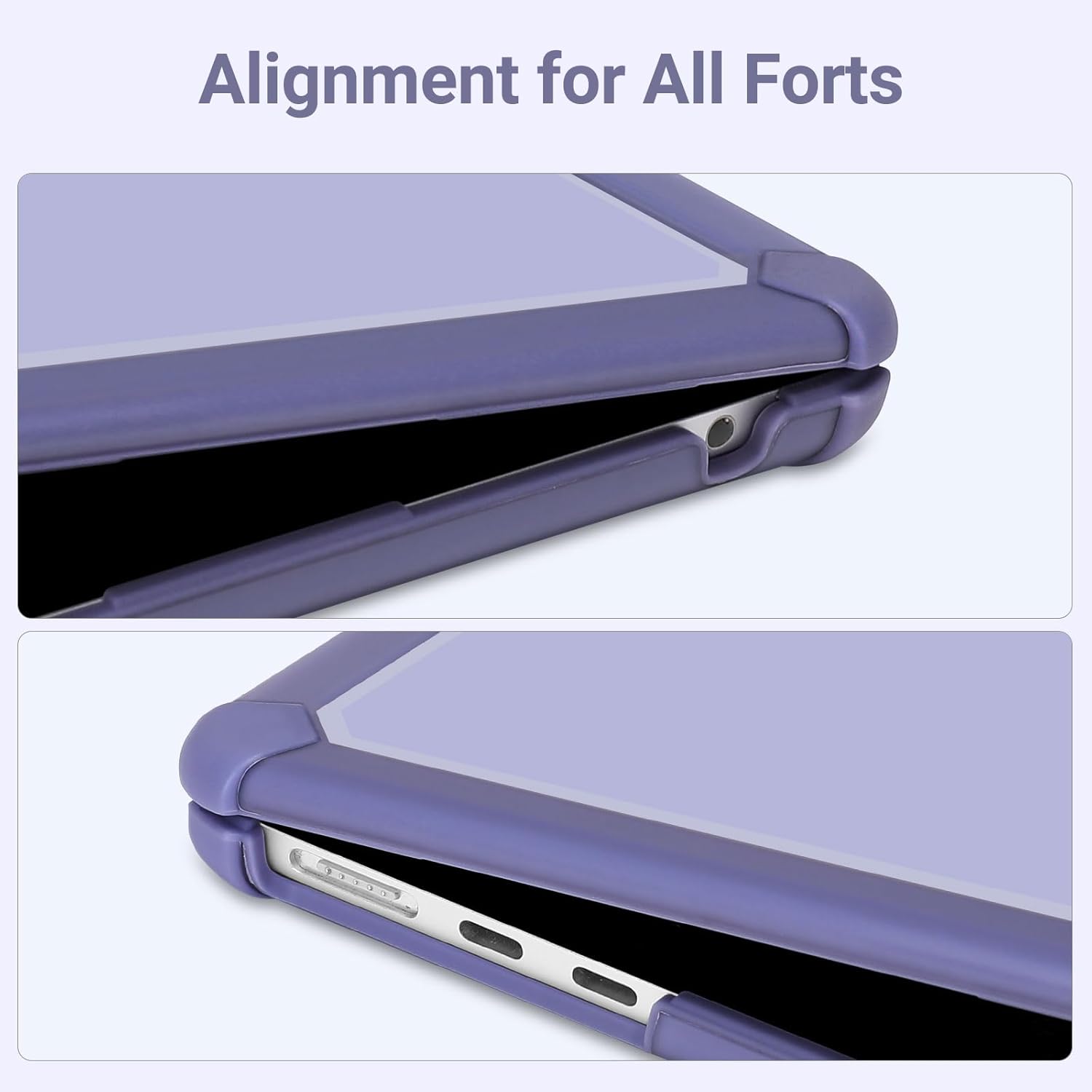 MOSISO Compatible with MacBook Air 13 inch Case 2026 2025 2024-2022 M4 A3240 M3 A3113 M2 A2681, Crack-Resistant Heavy Duty Protective Hard Case with TPU Bumper&Keyboard Cover&Screen Film,Lavender Gray - Image 7