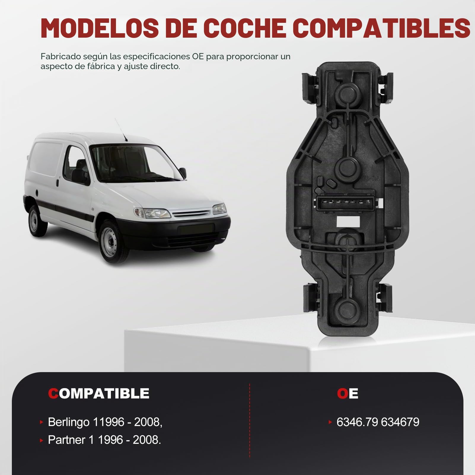 KASturbo 2 soportes para bombilla de luz trasera para Partner 1996-2015, Berlingo 1996-2011, sustituye a 634679 6346.79