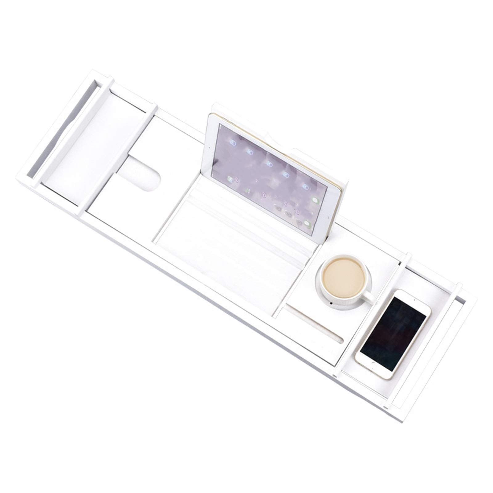 Rejilla para bañera Bandeja telescópica Antideslizante para bañera Se Adapta a la mayoría de los tamaños de baño (Color : White Size : 75x23cm)