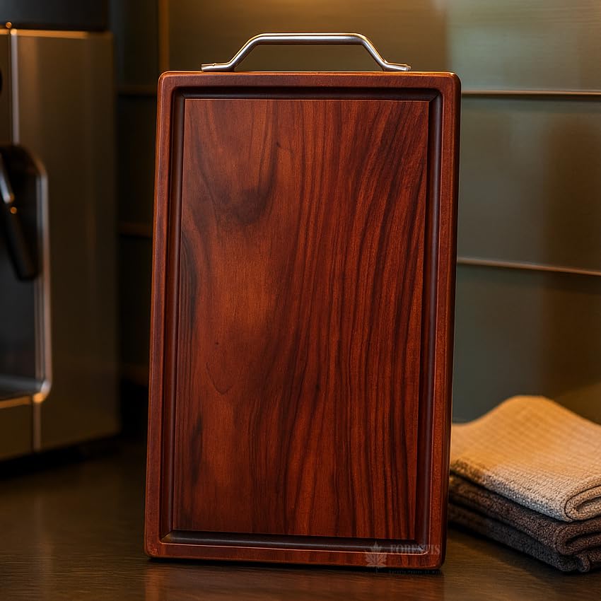Image of Single Block Rosewood Chopping Board, Food Safe, Processed and Seasoned with Food Grade Mineral Oils, One Piece (17x10 Inches) (Rosewood XL)