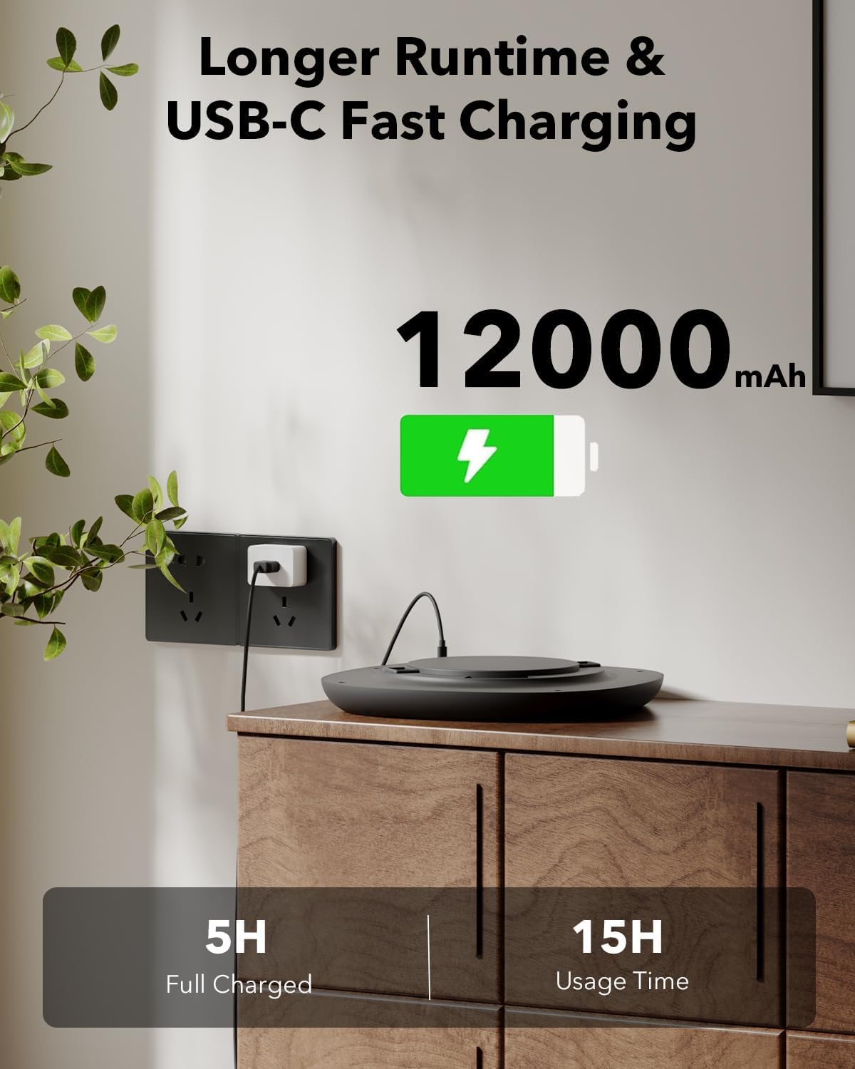 LED Akku Deckenleuchte mit Bewegungsmelder, IP54 Wasserdicht 550LM 12000mAh Batterie Deckenlampe Ohne Strom, Kabellose Badezimmer Lampe mit Fernbedienung Innen Kellerlampe USB Aufladbar für Dusche Bad