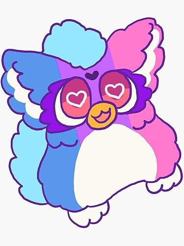 Calcomanía de Furby del orgullo bisexual  Adhesivo gráfico  Calcomanías para botellas de agua Hydroflask Laptop Computadora Monopatín, calcomanías