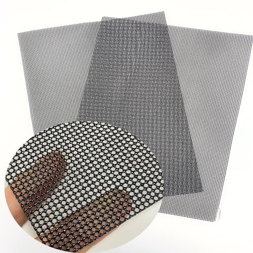 Image of PVC Coated 304 SS Woven Mesh 12x8in 2-Pack, Screen for Vent Cabinet Garden | PVC coated 304 stainless woven mesh - rust-resistant flexible screen for vents, cabinets, garden, windows and PC case builds.