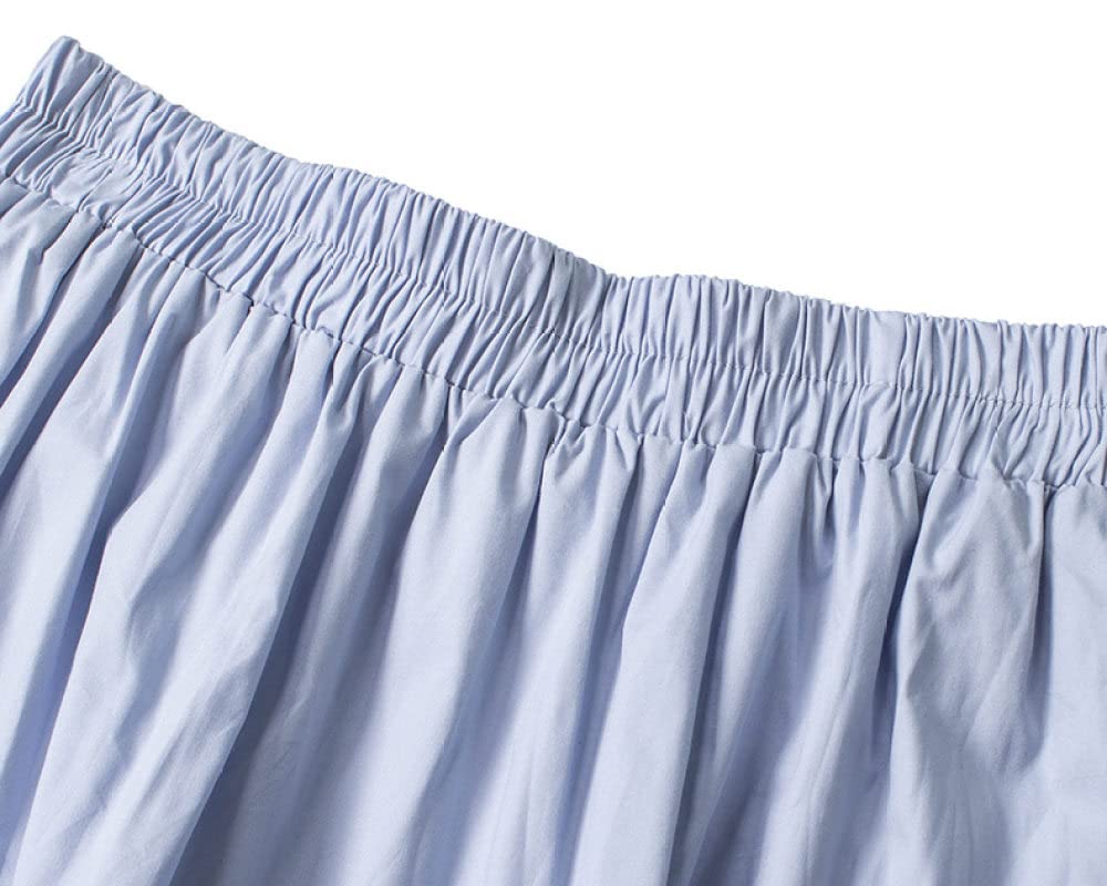 Spódnice dla kobiet Wielka Brytania, plus rozmiar Czarna spódnica zimowa Elastyczna talia, falbana Ruched Spódnice z wysokim stanem Eleganckie spódnice maxi dla(Sky Blue One Size)