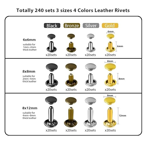 Miniatura 3 de Juego de herramientas para perforar agujeros de cuero, kit perforador de agujeros para cinturón, sillín profesional, collares de perro, correa de